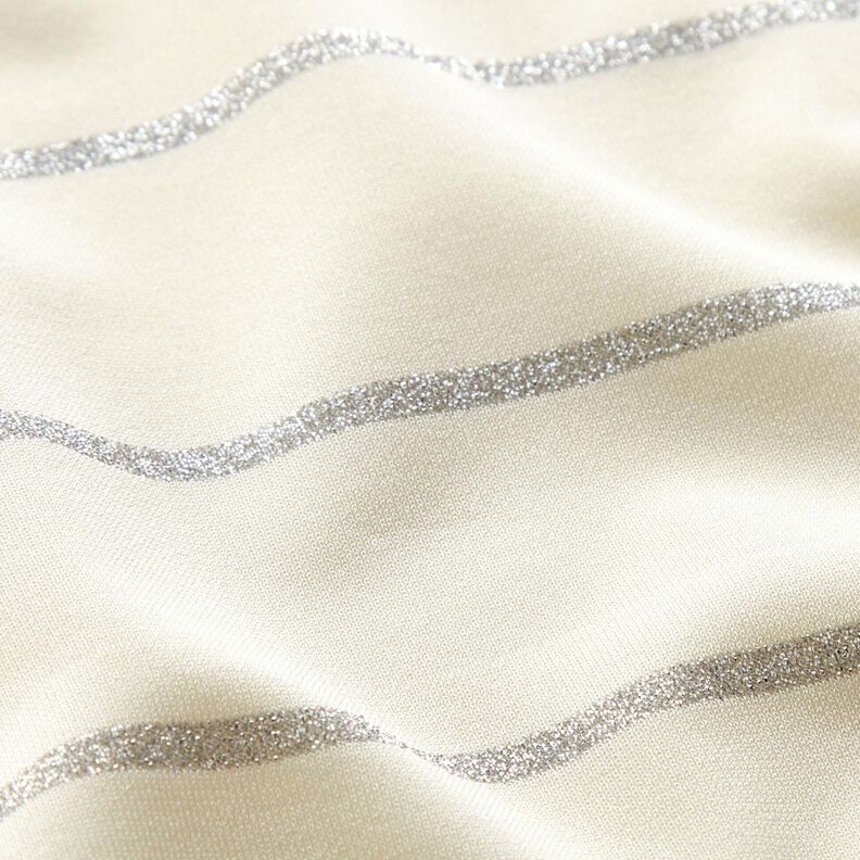 Jersey brede glitterstrepen – wit/zilver metallic, image number 3