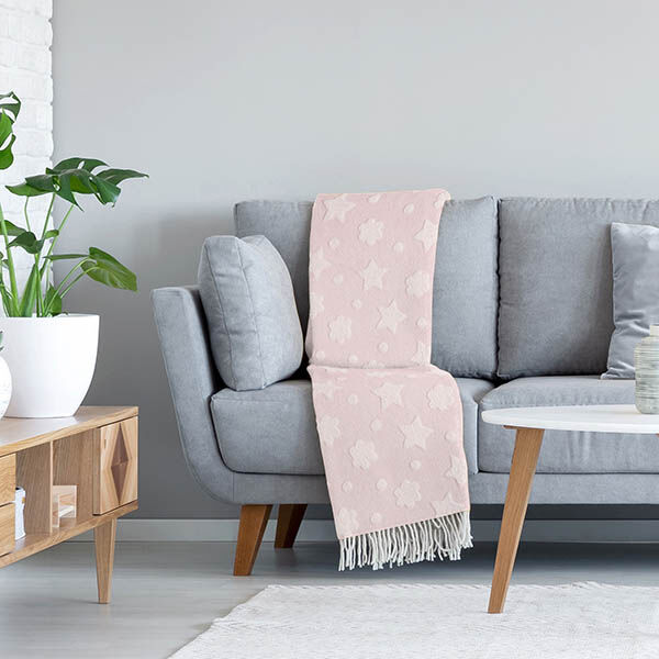 Gezellige fleece Sterren en bloemen – roos, image number 6