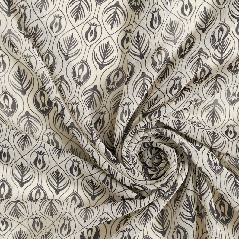 Chiffon art deco-patroon – zwart/wit,  image number 3