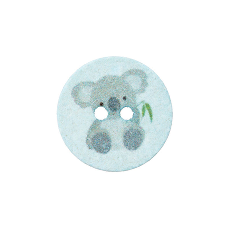 Polyester knoop 2-gats Recycling Koala [Ø18 mm] – babyblauw,  image number 1