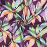 Katoensatijn Digitale bladerenprint| Poppy Fabrics – aubergine/lichtgroen,  thumbnail number 3