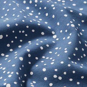 Katoenjersey onregelmatige punten – jeansblauw, 