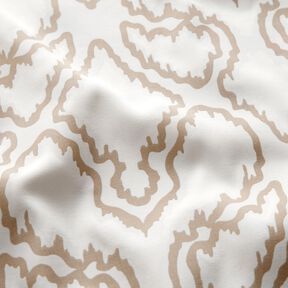 Katoenen stoffen slangenlijnen &ndash; beige/donkerbeige, 