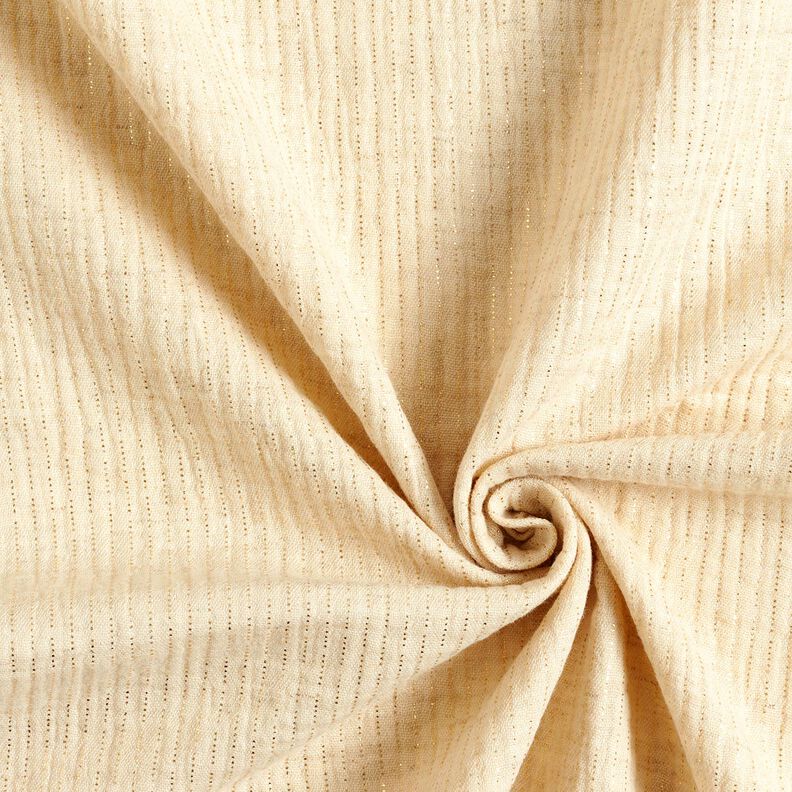 Mousseline/dubbel gehaakte stoffen Linnen-mix Glinsterende punten – creme, image number 3