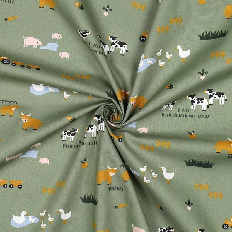Katoenpopeline Boerderijdieren | Poppy Fabrics – pijn, image number 3