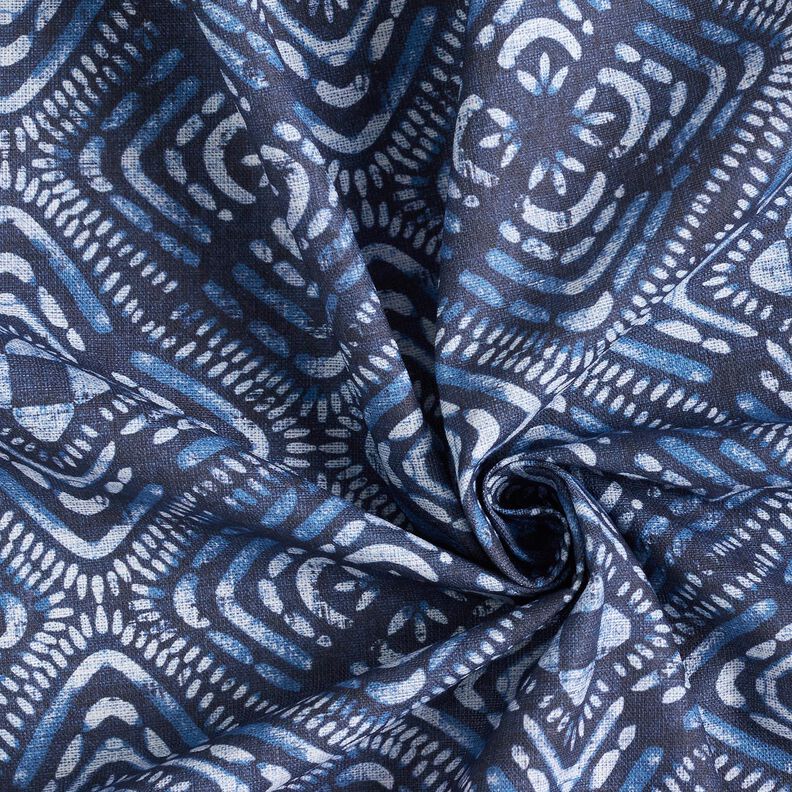 Decostof Canvas Batiktegels – indigo/wit, image number 3