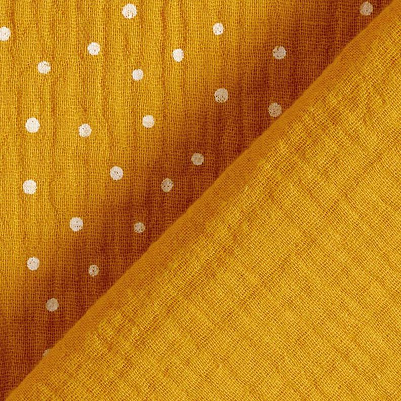 Mousseline/dubbel gehaakte stoffen Stippen – currygeel/wit,  image number 4