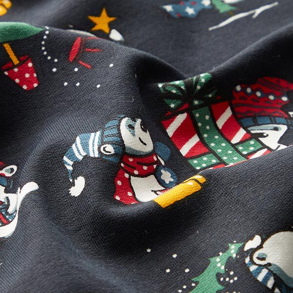 Sweatshirt geruwd IJsberen vieren Kerstmis – marineblauw, image number 2