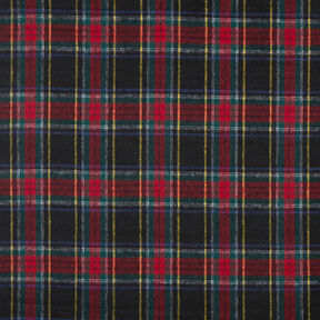 Mantelstof scheerwolmix Schotse ruit – zwart/rood, 