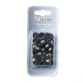 Bekledingsnietjes [ 17 mm | 50 Stk.] - anthracie/oudoud goud metalen, 