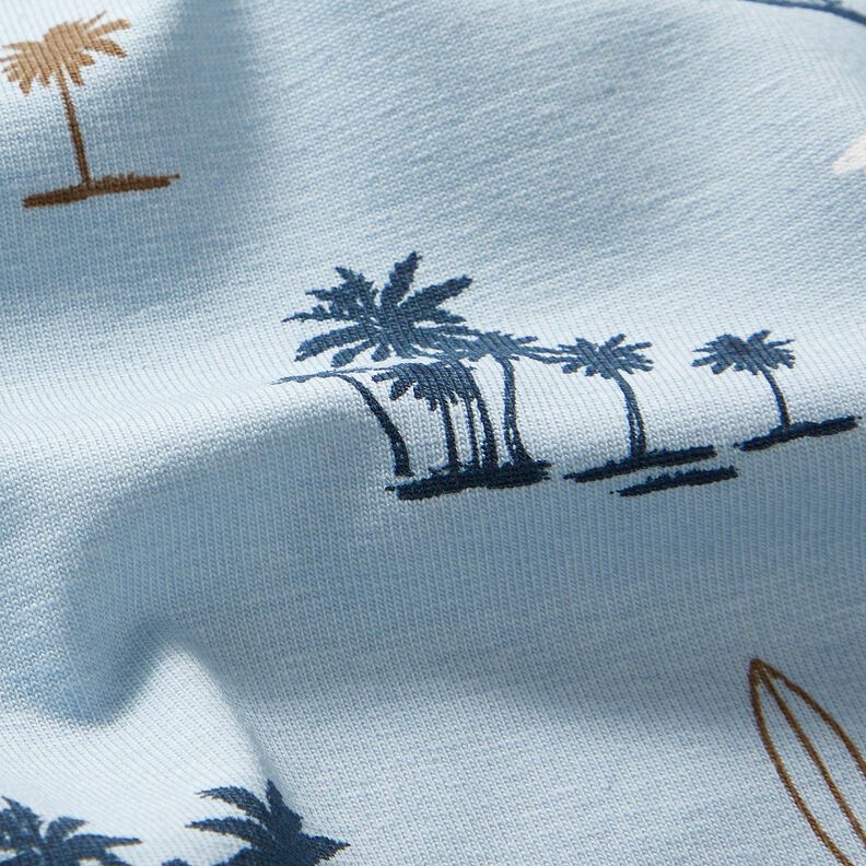 Katoenjersey Hawaii-gevoel – zilverblauw,  image number 2