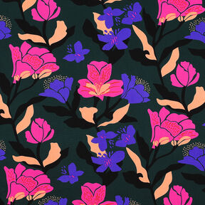 Lenzing Ecovero™ Amira Floral | Nerida Hansen – donkergroen/lila, 