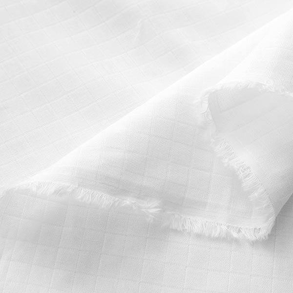 Mousseline/dubbel gehaakte stoffen Vakjes Doubleface – wit, image number 3