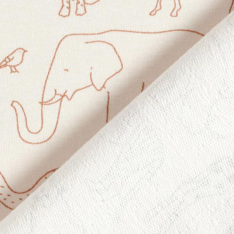 French Terry sommersweat getekende safaridieren – lichtbeige,  image number 5