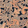 Viscosejersey Geschilderde bloemen – nachtblauw/perzik sinaasappel,  thumbnail number 1