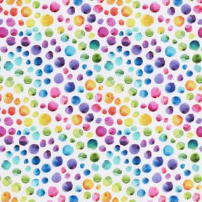 Katoenpopeline Regenboog stippen Digitaal printen – wit/kleurenmix, 