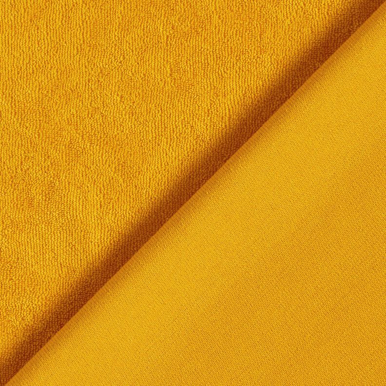 Badstof Stretch Effen – currygeel,  image number 3