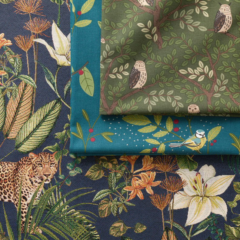 Decostof Gobelin Luipaarden in de jungle – blauw/groen, image number 6