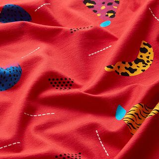 Katoenjersey dierlijke vruchten | DIY Eule – rood, 