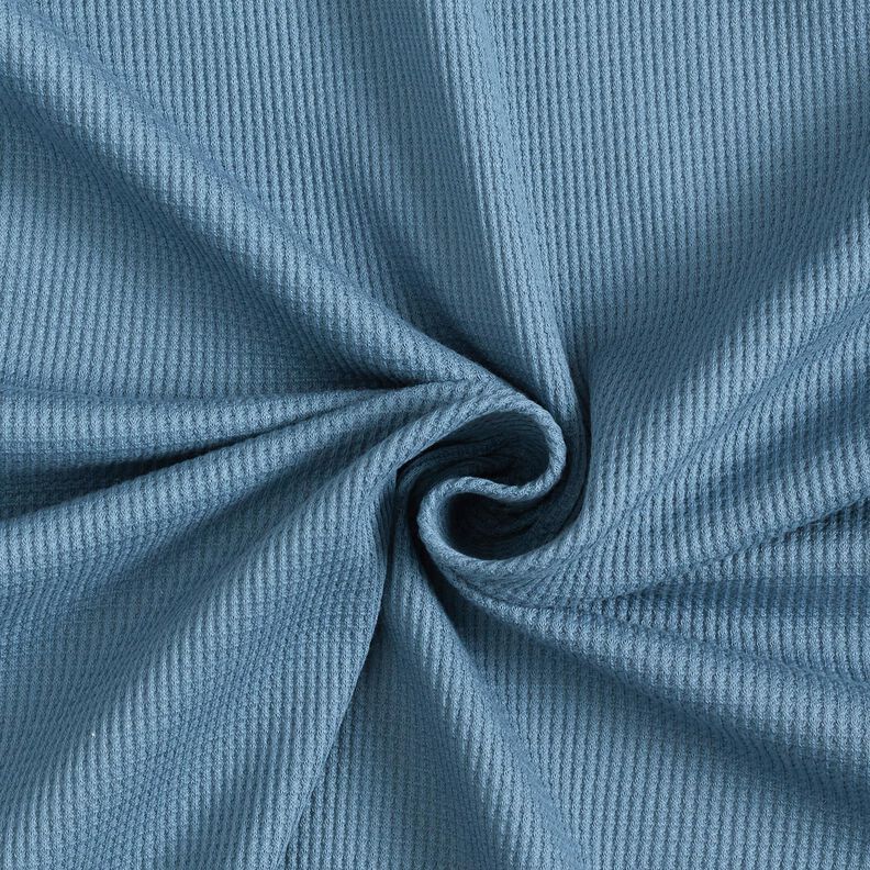Wafel jersey Effen – jeansblauw,  image number 1