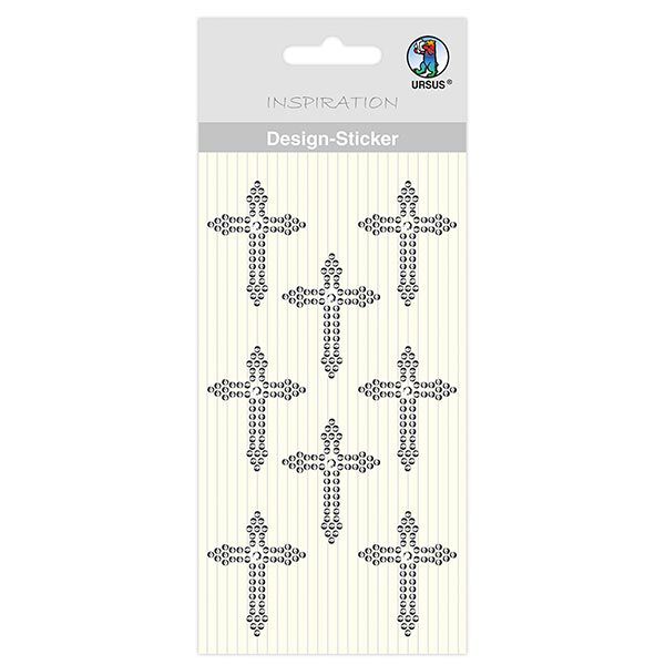 Designsticker kruis [ 8 Stuk ] – zilver,  image number 1