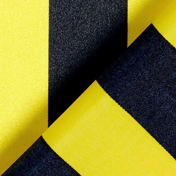 Polyestersatijn Duo Blockstreifen – zwart/geel,  image number 3