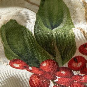 Decostof Jacquard Lurex Winterbes – natuur/goud, 