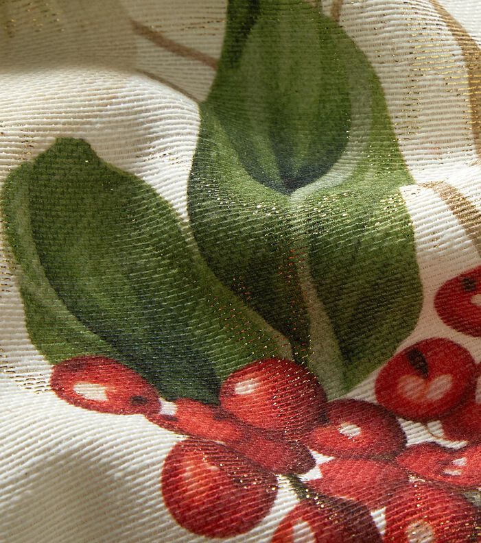 Decostof Jacquard Lurex Winterbes – natuur/goud,  image number 2