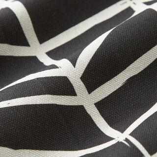 Decostof Half panama abstracte lijnen – ivoor/zwart, 