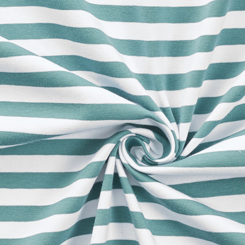 Katoenjersey brede strepen – mint/wit,  image number 3