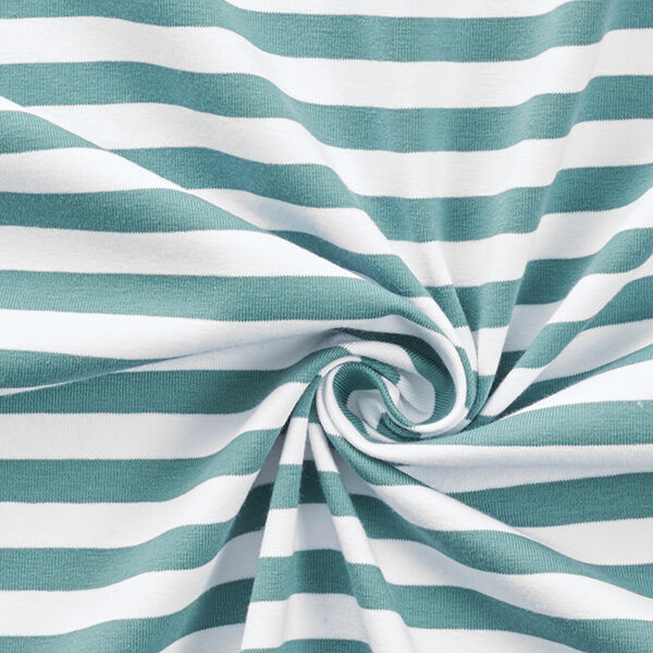 Katoenjersey brede strepen – mint/wit, image number 3