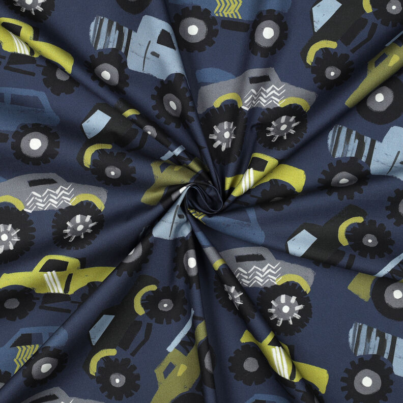 Katoenpopeline Monstertrucks | Poppy Fabrics – marineblauw,  image number 3