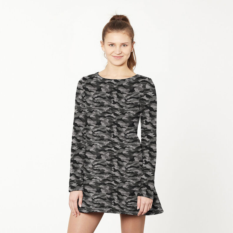 Gebreide jacquard camouflage metallic – zwart/zilver metallic,  image number 7