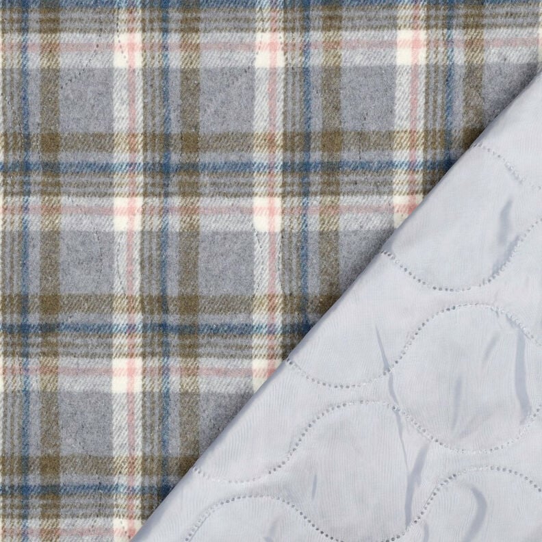 Doorgestikte stof Flanel Ruit | Poppy Fabrics – grijs,  image number 4