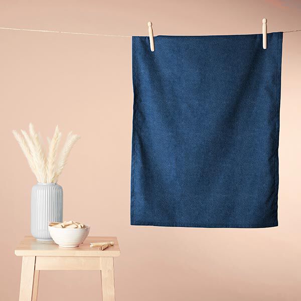 Knuffelzachte badstof Bamboe Effen – duifblauw,  image number 5