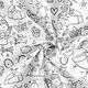 Stof om te verven Popeline kleine prinsessen – wit/zwart,  thumbnail number 3