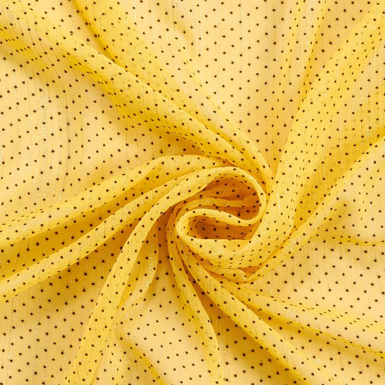 Chiffon glitterstrepen en stippen – citroengeel, image number 3