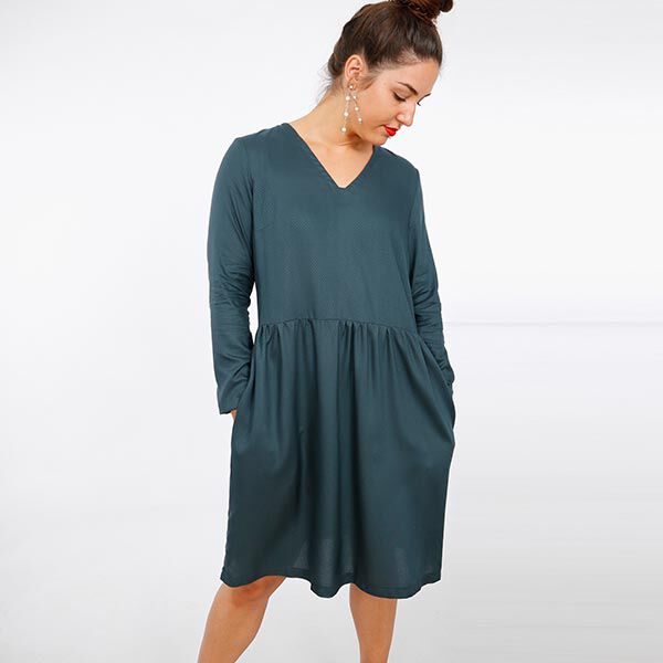 FRAU MARY - jurk met V-hals en rok met ruches, Studio Schnittreif | XS - XXL, image number 3
