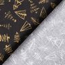 Katoenen stof Cretonne elegante sparrenbomen – zwart/goud,  thumbnail number 4