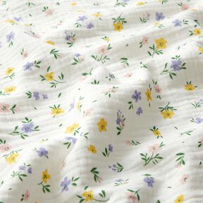 Mousseline/dubbel gehaakte stoffen Kleine bloempjes | Poppy Fabrics – ivoor, 