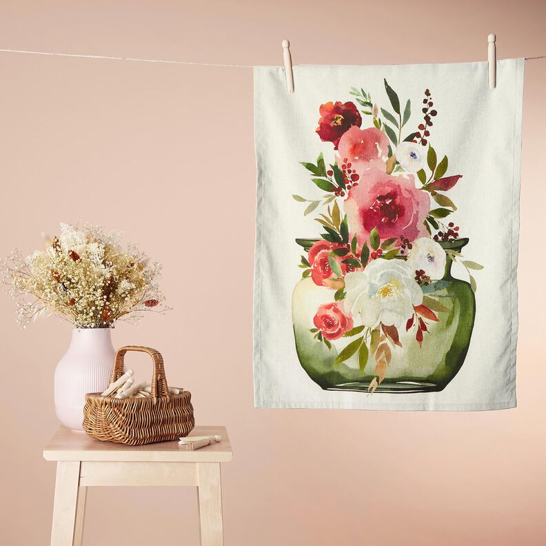 Decopaneel Trio Aquarel bloemen – ivoor/bessen, image number 6