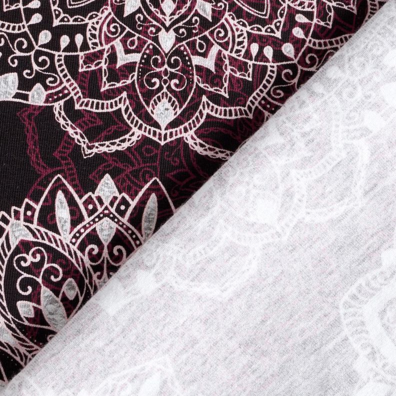 Katoenjersey Mandala‘s | Glitzerpüppi – merlot/zilvergrijs,  image number 4