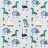 Decostof Half panama schaatsende dinosaurussen – zilvergrijs/pepermunt,  thumbnail number 1