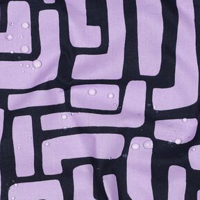 Gecoate katoen abstract – pastelviolet/nachtblauw, 
