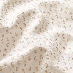 Fijne katoenen batist Opengewerkte dobby luipaardprint – wit/anemoon, 