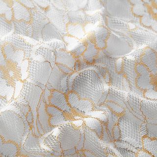Kant bloemenornamenten – wit/goud, 
