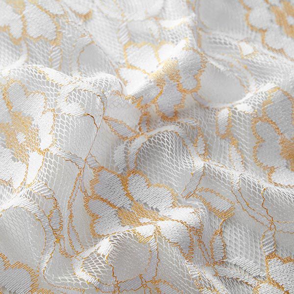 Kant bloemenornamenten – wit/goud, image number 2