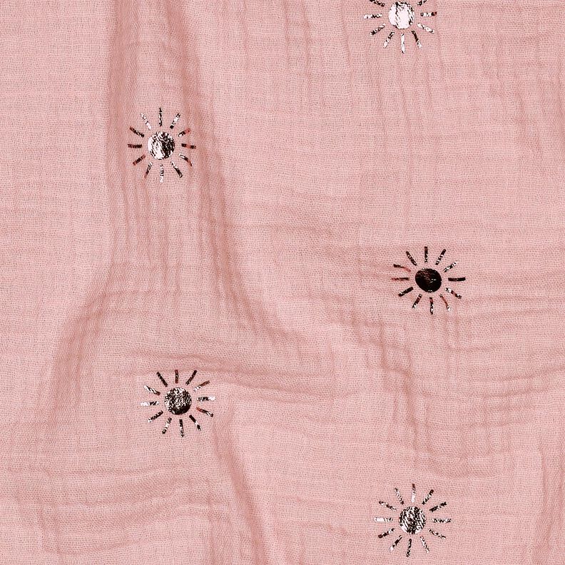 Mousseline/dubbel gehaakte stoffen zonnen Foliedruk | Poppy Fabrics – licht oudroze/pastelviolet, image number 2