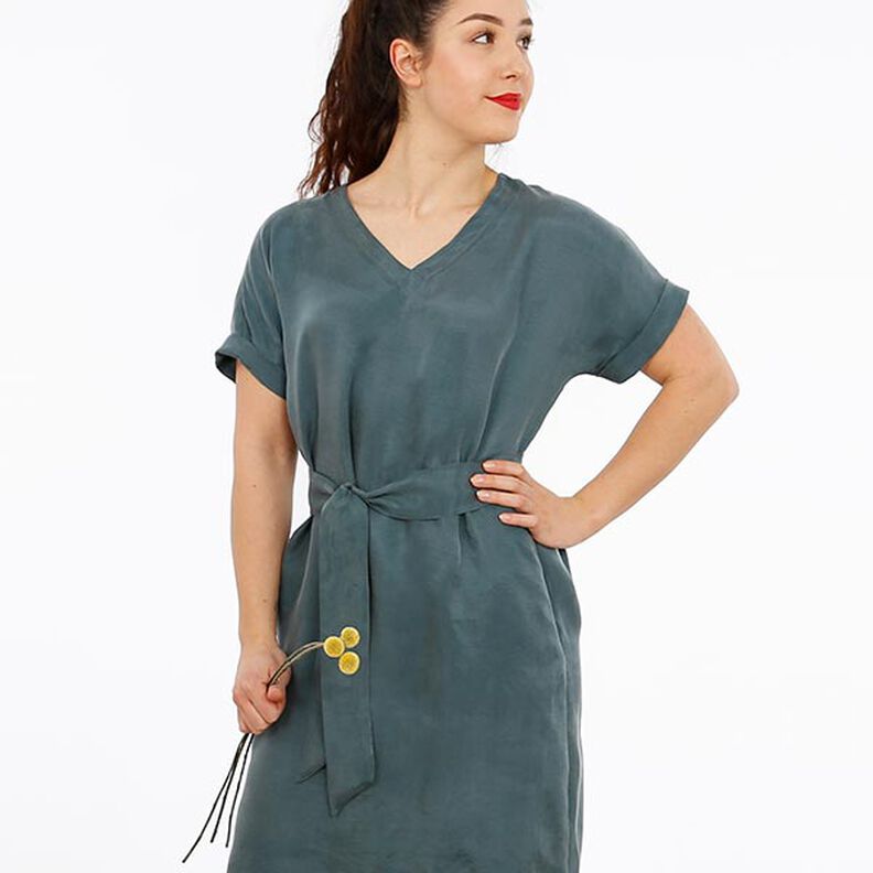 FRAU VIKKI - losse jurk met V-hals en riem, Studio Schnittreif | XS - XXL,  image number 2