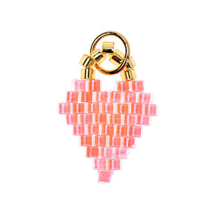 Hanger Brick Stitch Heart [11 mm  x 16 mm] | Rico Design – oranje, 